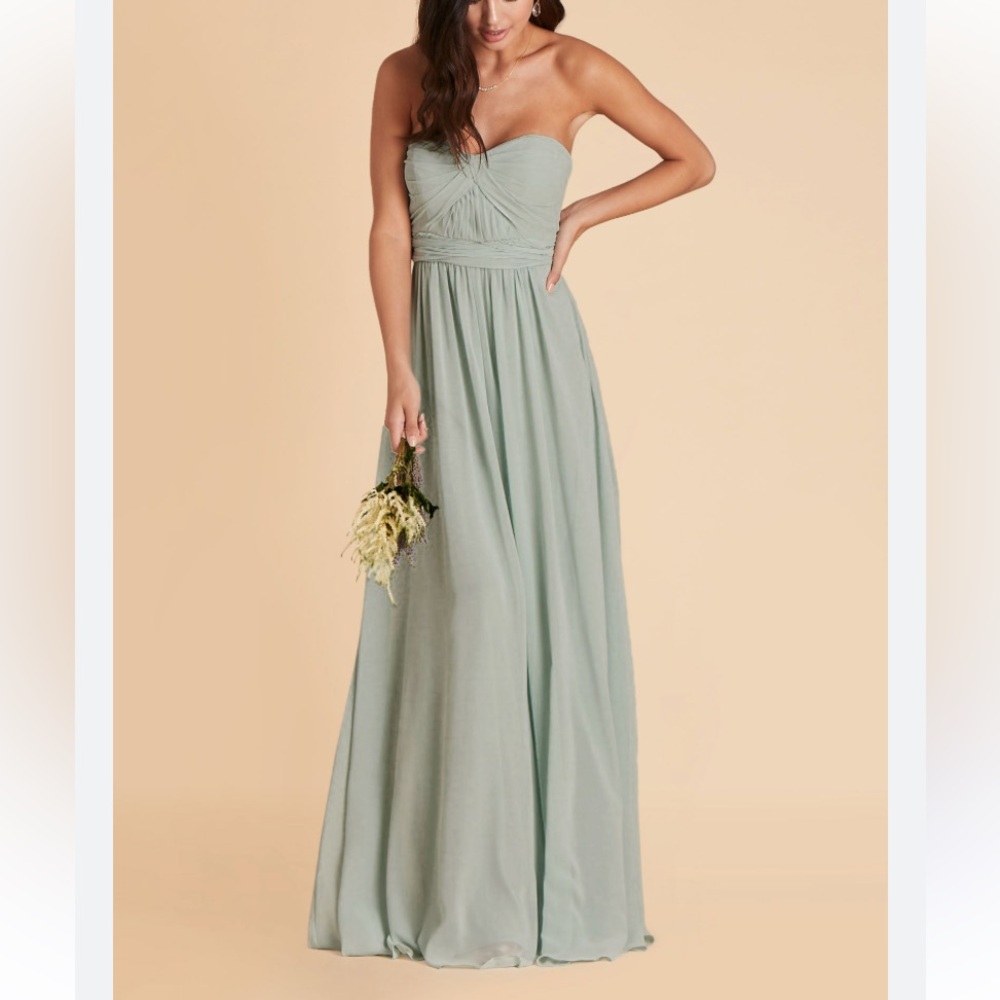 Birdy Grey Strapless Maxi Dress in Sage Green